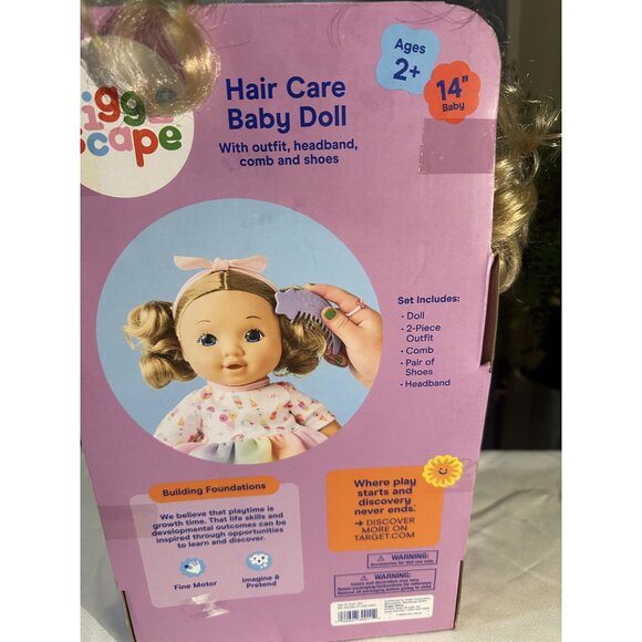 Giggle & Scape Hair Care Baby Doll With Outfit Headband Comb & Shoes Ages 2+ - Picture 2 of 4